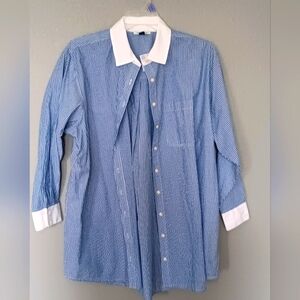 American Eagle Stripped Oversized Oxford Shirt